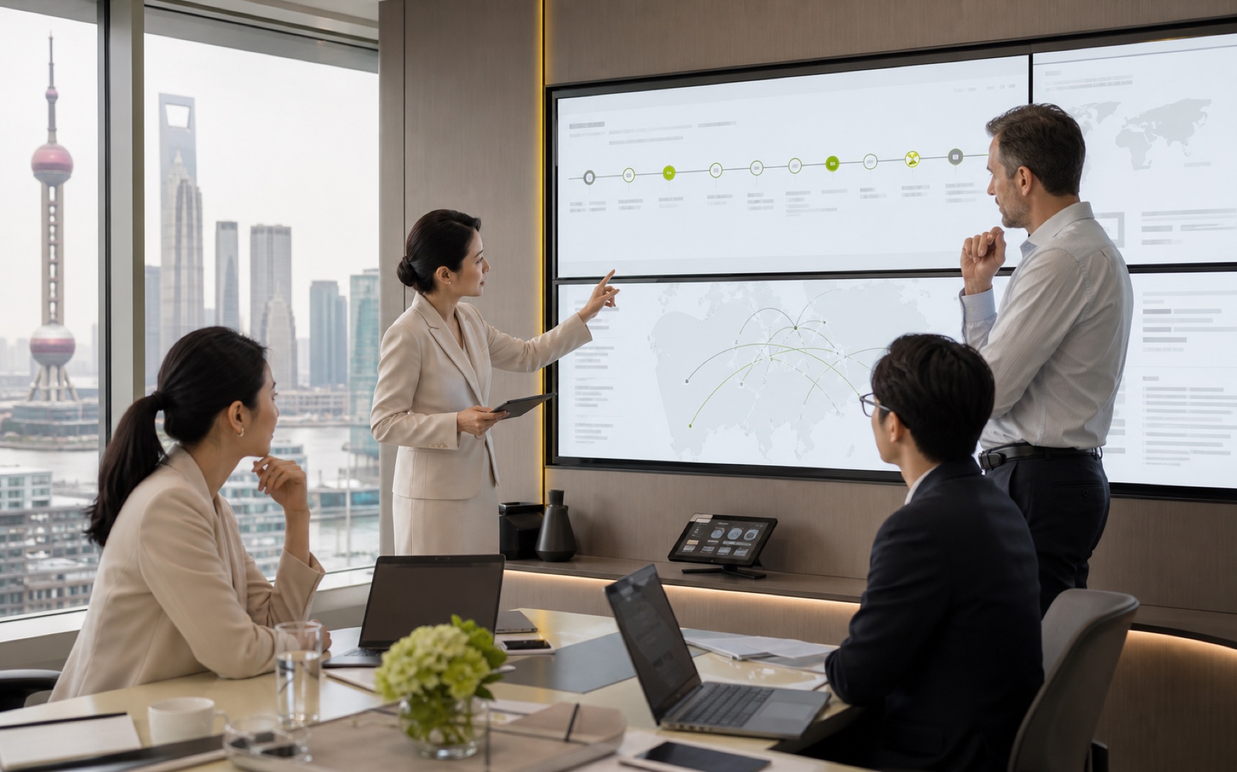 Concept view of an international care coordination team in Shanghai