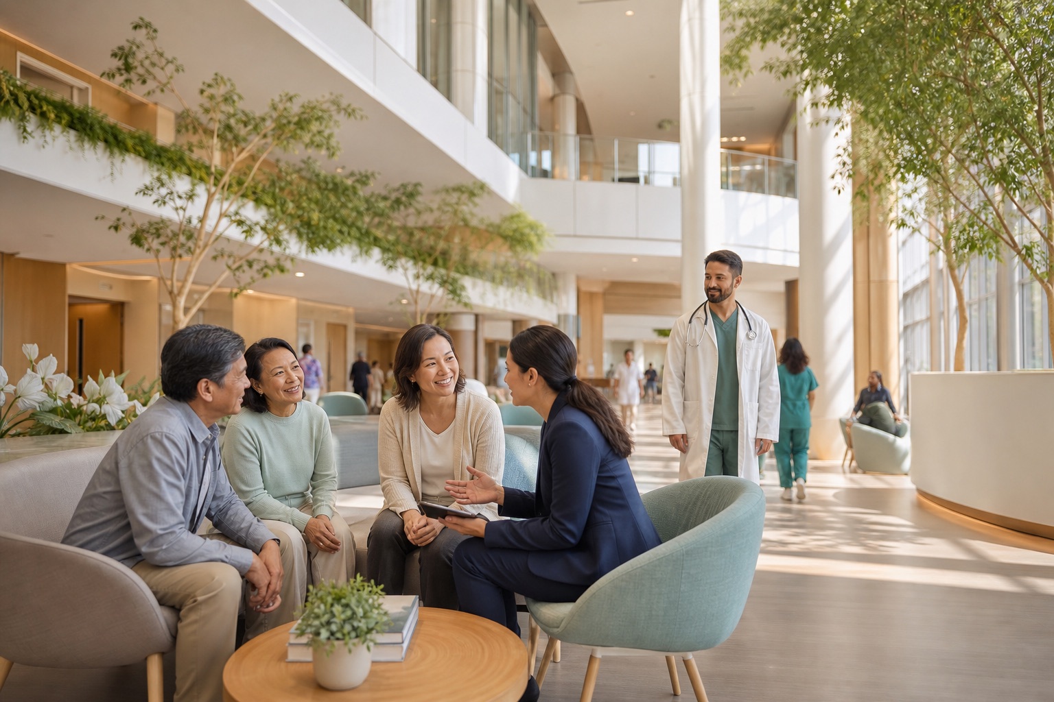 Concept visual of a family-friendly international care atrium